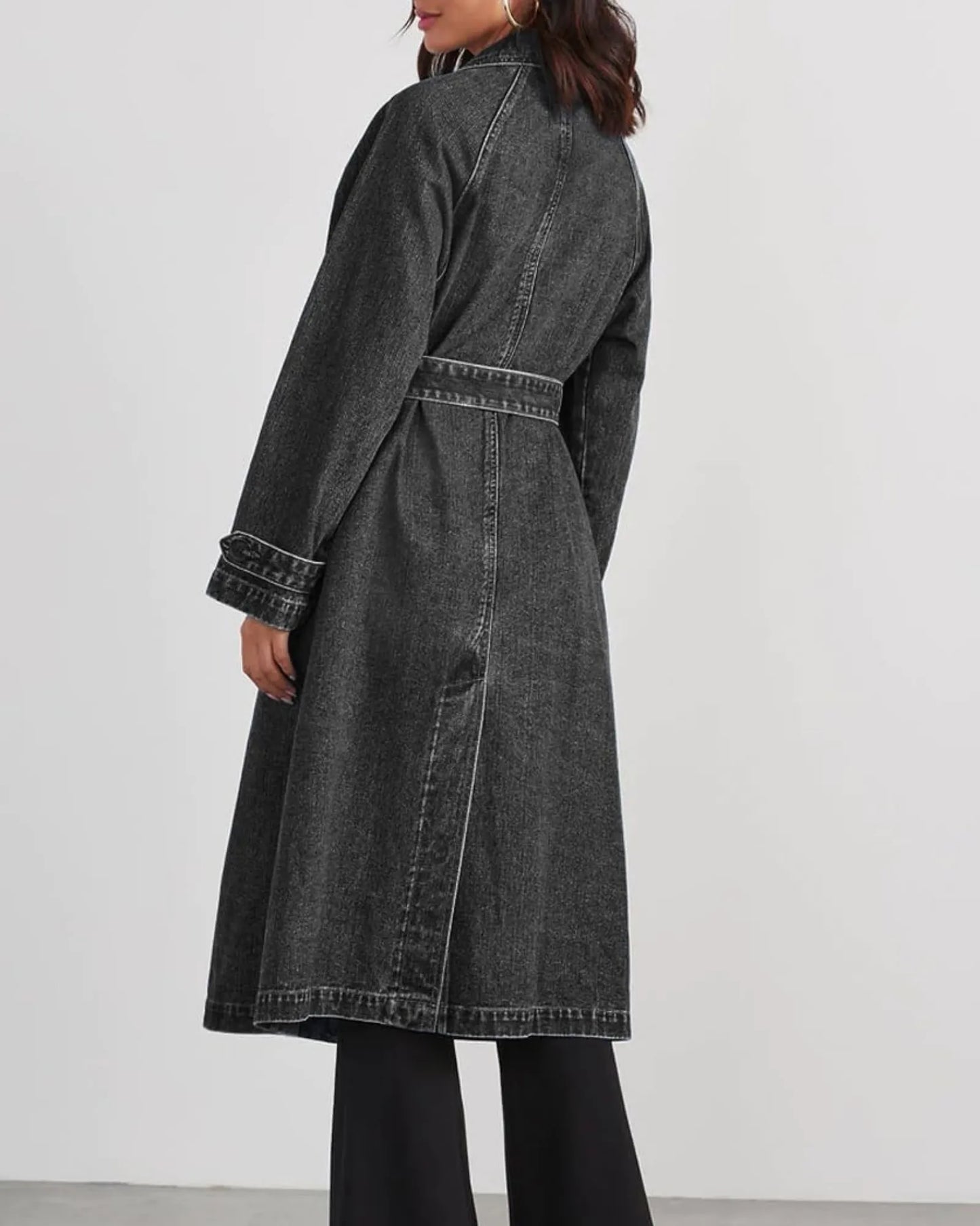The Emma™ Long Denim Cotton Coat
