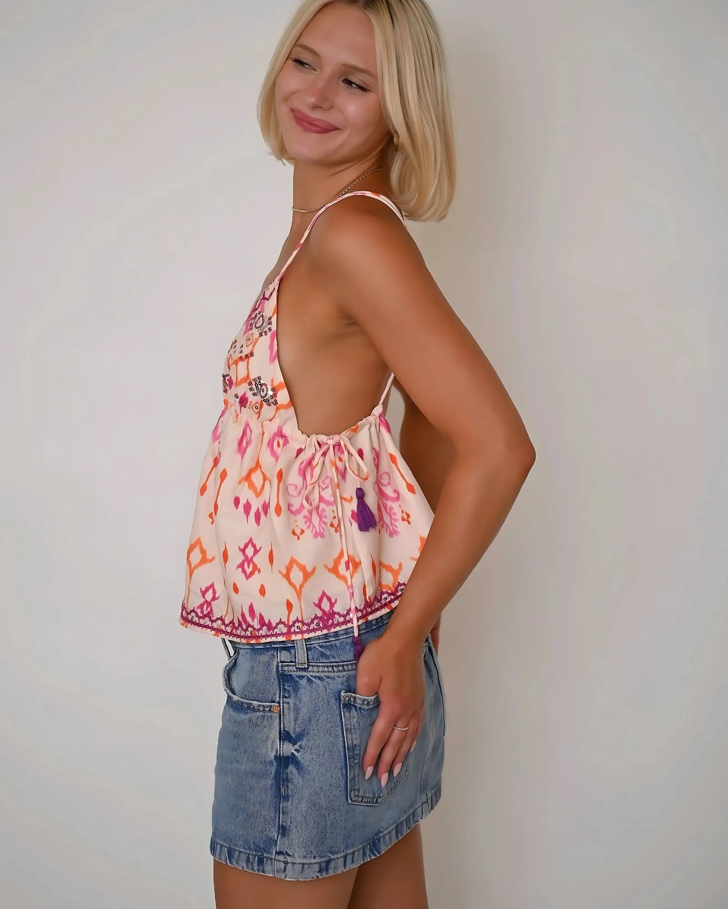 Kasbian Cami with Sequin Embroidery