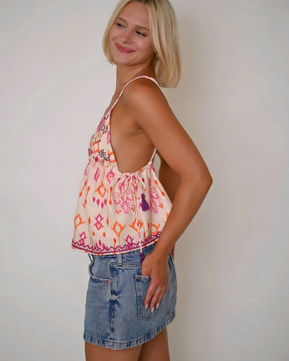 Kasbian Cami with Sequin Embroidery